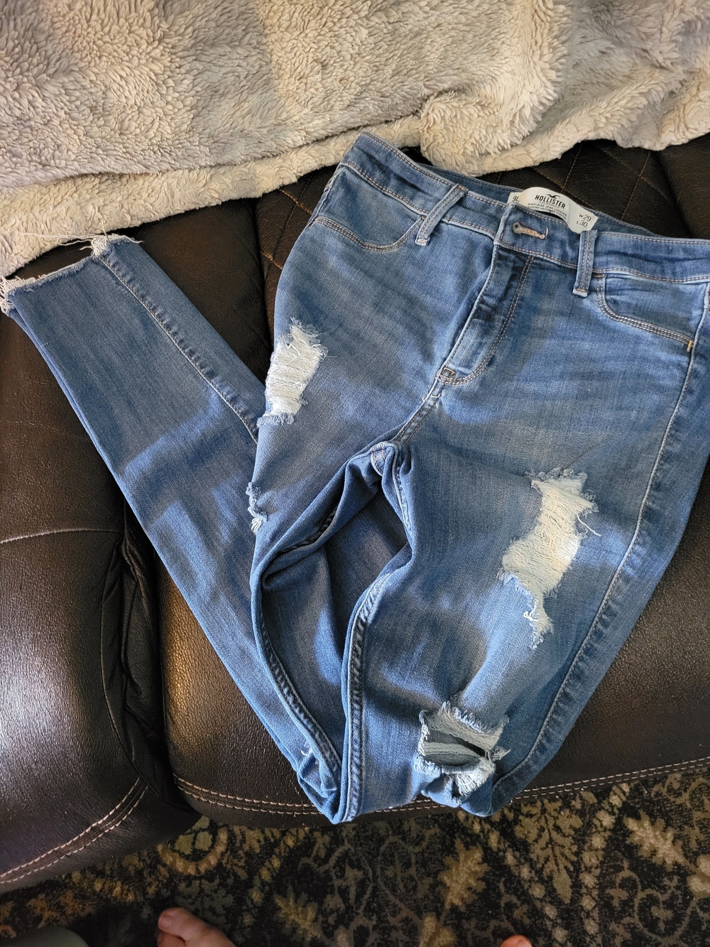 Hollister Light Blue Distressed Skinny Jeans
